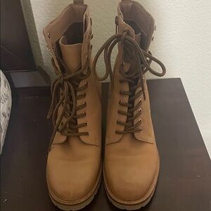 Seychelles Brown Lace-Up Moto Boots